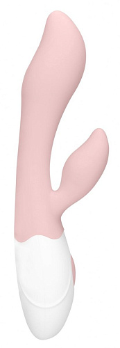 Розовый G-spot вибратор со стимулятором клитора Shots Media BV Sunset LOV016PNK (20 см)