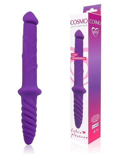 Двусторонний фиолетовый фаллоимитатор Bior toys Cosmo CSM-23079 (23 см)