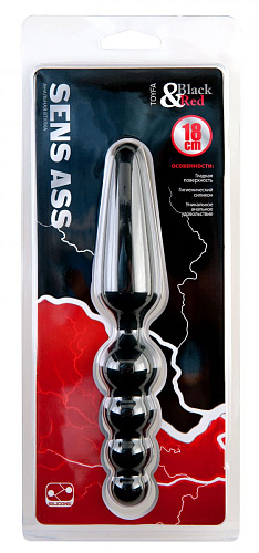 Чёрная двусторонняя анальная втулка ToyFa 901346-5 (18 см)