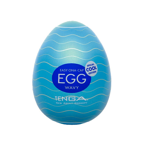 Мастурбатор-яйцо нежно-голубого цвета с охлаждающей смазкой Tenga COOL EGG-001C