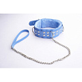 Голубой ошейник с меховой подкладкой Sitabella 5014-5