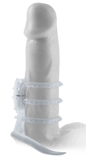 Прозрачная вибронасадка Pipedream Vibrating Cock Cage PD4132-20 (7 см)