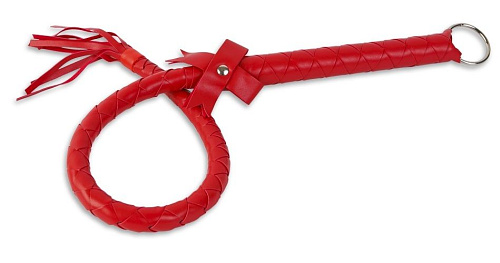 Красный кнут с бантиком на рукояти Пикантные штучки DP098