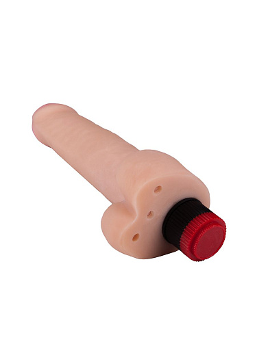 Большой реалистичный виброфаллос с мошонкой телесного цвета LOVETOY (А-Полимер) 808600 (20,5 см)