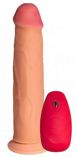 Телесный реалистичный вибратор с пультом Сумерки богов №78 3204-78 BX DD (20,5 см)