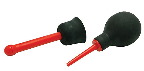 Чёрный с красным анальный душ Seven Creations RECTAL SYRINGE SMALL ANAL SHOWER 2K386S-BXSC