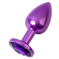 Фиолетовый анальный плаг с кристаллом фиолетового цвета ToyFa 717007-44 (7,2 см)
