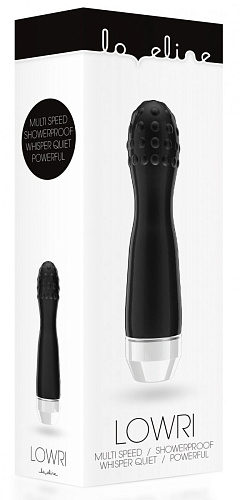 Чёрный вибратор с покрытой шишечками головкой Shots Media BV Lowri LOV006BLK (15 см)