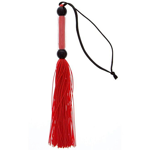 Красная мини-плеть из силикона и акрила Blush Novelties SILICONE FLOGGER WHIP 520085 (25,6 см)
