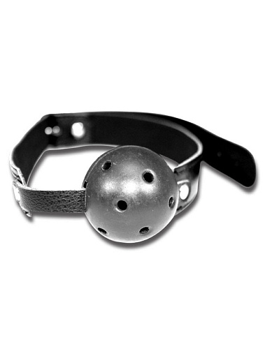 Чёрный пластиковый кляп-шар Sportsheets и Sex Mischief Breathable Ball Gag SS10023