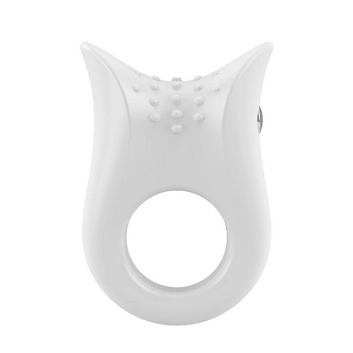 Белое эрекционное кольцо с вибрацией OVO B2 WHITE