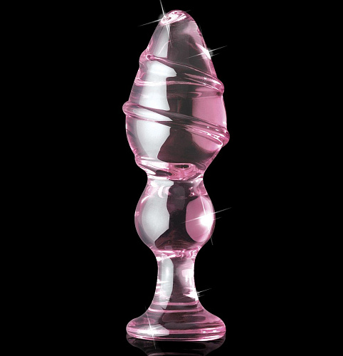 Розовый стеклянный анальный стимулятор Pipedream ICICLES №27 PD2927-00 (14 см)