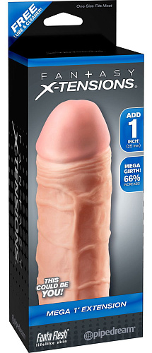 Реалистичная насадка Pipedream Mega 1 Extension PD4113-21 (17 см)