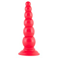 Красная анальная ёлочка с 6 шариками ToyFa 901329-9 (17,5 см)