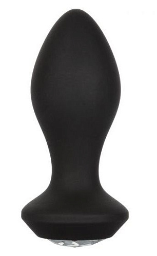 Чёрная анальная пробка с вибрацией и кристаллом California Exotic Novelties Power Gem Vibrating Crystal Probe SE-0385-15-3 (10,75 см)
