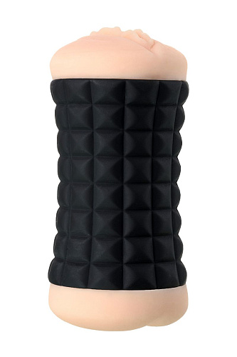 Двухсторонний мастурбатор телесного цвета в черном цилиндре JOS JANICE 784001