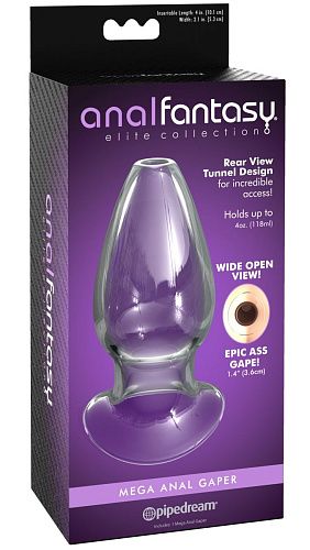 Прозрачный анальный плаг с туннелем Pipedream Mega Anal Gaper PD4790-20 (12,2 см)