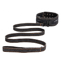 Чёрный джинсовый ошейник Shots Media BV With Leash Roughend Denim Style OU477BLK