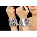 Серебристые наручи с коротким ремешком и никелированной фурнитурой Sitabella 5011-6