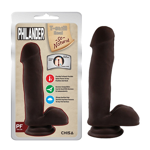 Коричневый фаллоимитатор на присоске Chisa Philander CN-711707824 (18 см)