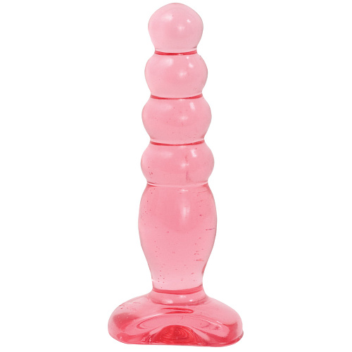 Розовая анальная пробка Doc Johnson Crystal Jellies 5 Anal Delight 0283-01-CD (14 см)