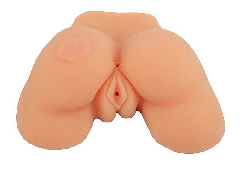 Телесная вибровагина с татуировкой-розочкой на попке Xise XS-MA50004