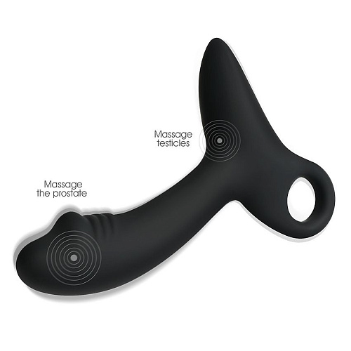 Чёрный силиконовый анальный вибромассажёр Erokay EK-2506