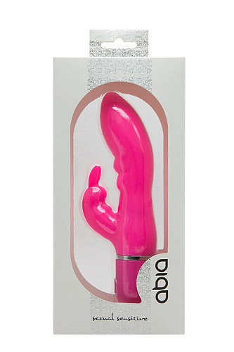 Розовый вибратор с клиторальным отростком Abia CHANIA 540038 (15 см)