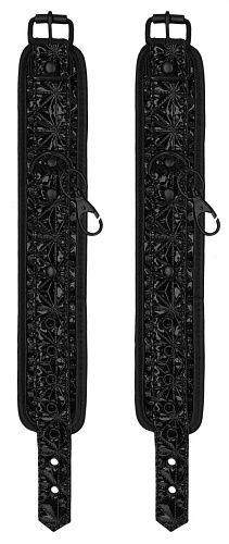 Чёрные поножи с распоркой Shots Media BV Luxury Spreader Bar OU349BLK