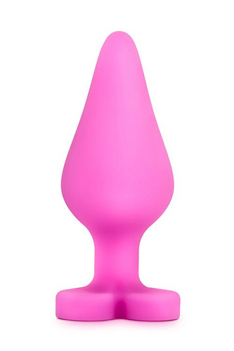 Розовая анальная пробка с основанием-сердечком Blush Novelties CANDY HEART BE MINE BL-95610 (8 см)