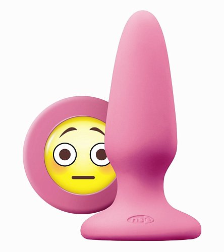 Розовая силиконовая пробка среднего размера NS Novelties Emoji OMG NSN-0513-34 (10,2 см)