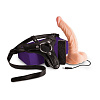 Телесный страпон с креплением на кольце пояса NMC SEXXBIAN 7.5INCH VIBR. DONG HARNESS 111754 (18,5 см)