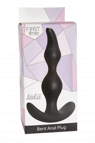 Чёрная анальная пробка Lola toys Bent Anal Plug Black 5002-03lola (13 см)