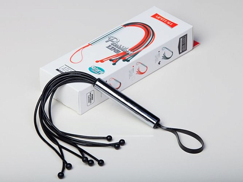 Чёрная мини-плеть с шариками на кончиках Sitabella 6010-1 (35 см)