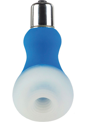 Голубой мини-вибратор со съёмной насадкой для заморозки California Exotic Novelties Posh Silicone Ice Massager Tease SE-2078-10-3