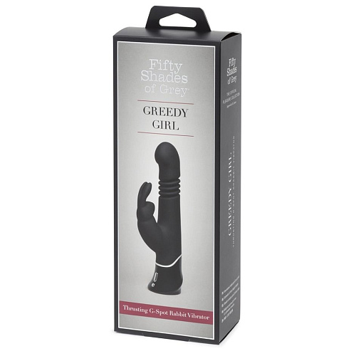 Чёрный хай-тек вибратор Fifty Shades of Grey Greedy Girl Thrusting Rabbit Vibrator FS-74956 (22,8 см)