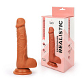 Реалистичный коричневый фаллоимитатор Bior toys Erowoman ER-30051