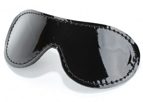 Чёрная лаковая маска на глаза БДСМ арсенал 750004