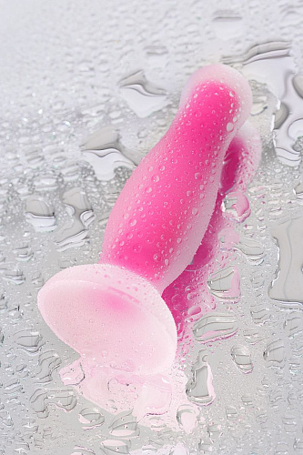 Розовая, светящаяся в темноте анальная втулка ToyFa Cain Glow 873013 (10 см)