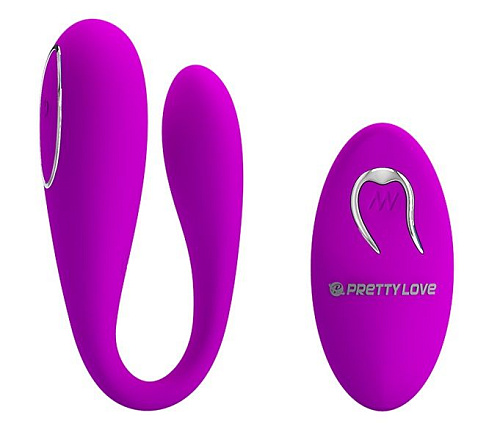 Лиловый вибратор для пар с пультом ДУ Baile Algernon BI-014582W