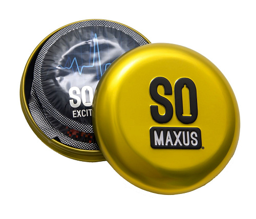 Презервативы с точками и рёбрами в металлическом кейсе Maxus Special №15 (15 шт)