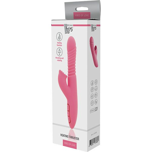 Розовый вибратор с нагревом Dream Toys HEATING THRUSTER 21570 (24 см)