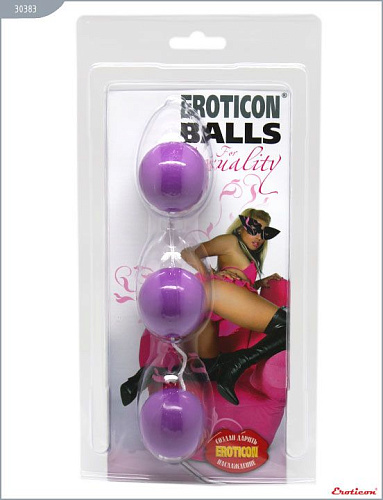 Фиолетовые тройные вагинальные шарики Eroticon 30383