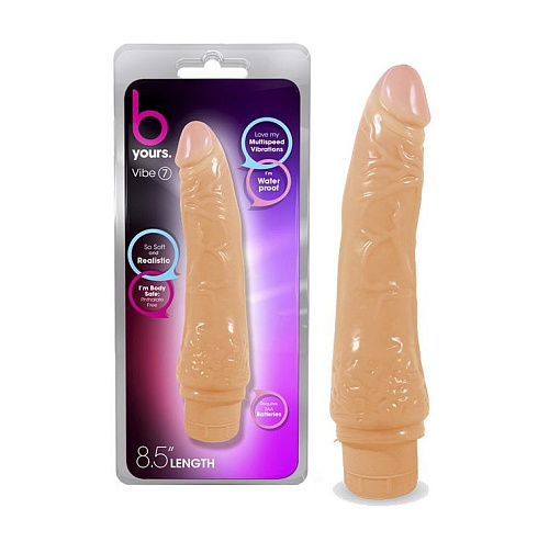 Телесный вибратор-реалистик Blush Novelties B YOURS VIBE 7 BL-11323 (21,5 см)