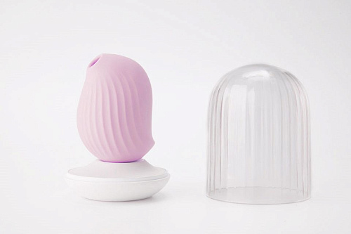 Нежно-розовый вакуум-волновой стимулятор с вибрацией и базой-ночником Cuddly Bird CB-PK