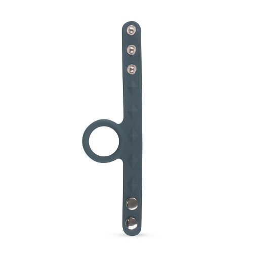 Тёмно-серое эрекционное кольцо с утяжкой для мошонки EDC Wholesale BON015