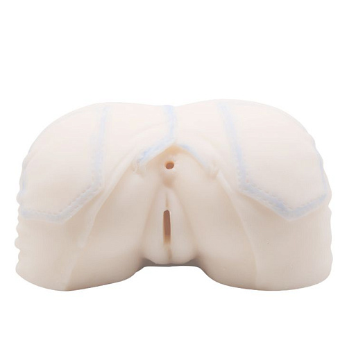 Мастурбатор-попка телесного цвета с двойной вибрацией и двумя входами Baile BM-009181