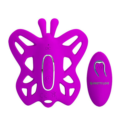 Лиловая перезаряжаемая вибробабочка с пультом ДУ Baile Alston BI-014473W