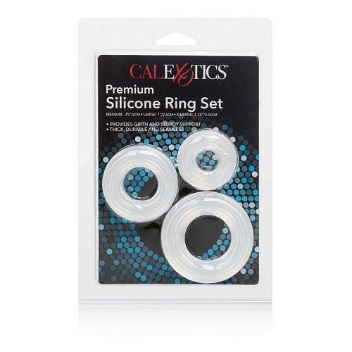 Набор из 3 прозрачных  колец на пенис California Exotic Novelties Premium Silicone Ring Set SE-1434-50-2