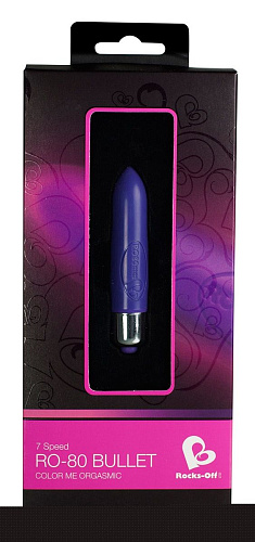Фиолетовывй меняющий цвет мини-вибратор Rocks-Off Off Colour Changing E24129 (8 см)